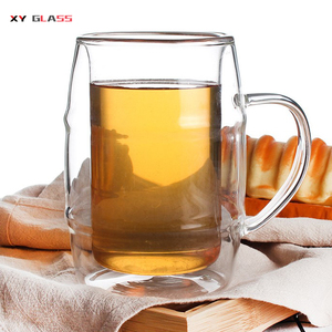 Grande chope à bière en <span class=keywords><strong>verre</strong></span> résistant à la chaleur à <span class=keywords><strong>double</strong></span> <span class=keywords><strong>paroi</strong></span>, haute transparence, par sublimation - Product Image 2