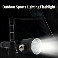 Lampe torche solaire multifonctionnelle rechargeable par USB, en aluminium, avec marteau de secours, pour situations d'urgence, survie et camping