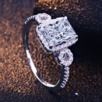 Elegantes Anillos de Plata de Ley 925 con Circonita Cúbica en Forma de Bola, Chapados en Rodio, para Mujer, Anillos de Compromiso, Aniversario, Boda, Fiesta