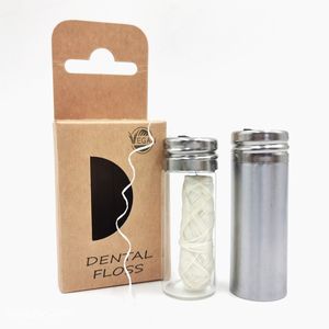 Personalización disponible hilo dental ecológico con 30m de longitud hilo de carbón de bambú en botella de vidrio - Product Image 5