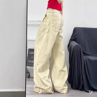 Jeans unisexe en denim nylon/coton taille haute, inspiré des créateurs, nouvelle tendance, effet vieilli, tie-dye, ambiance vintage, pour femme