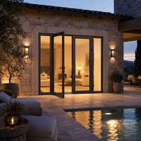 Porte battante simple ou double en aluminium avec cadre en verre isolant trempé pour maison, villa, entrée extérieure, appartement sur mesure