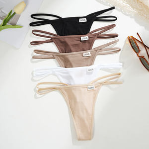 Culotte <span class=keywords><strong>string</strong></span> sexy en coton pour femmes Sous-vêtements féminins avec imprimé de lettres pour filles - Product Image 3