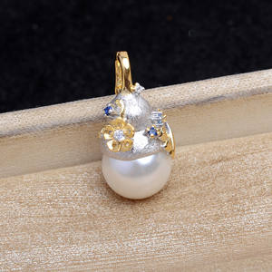 Accesorio de Plata S925 con Perla Esmerilada para DIY, Hebilla Universal de 10.5-12 mm, Colgante, Soporte Vacío 5697, Fornituras de Joyería - Product Image 1