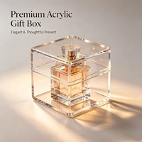 Boîte de rangement pour bijoux en acrylique carrée, de haute qualité, élégante et durable, anti-poussière et transparente, boîte cadeau en acrylique