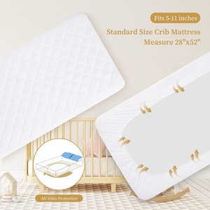 Bamboo Terry Quilted <strong>Waterproof</strong> White Baby <strong>Cots</strong> <strong>Bed</strong> Baby Crib Fitted <strong>Mattress</strong> Pad/ Cover/<strong>protector</strong> - Product Image 5
