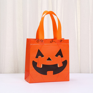 Borsa Non Tessuta per Halloween con Stampa di Fantasmi, Gatti e Mumie, Sacchetto per Dolcetti 20x20x9cm - Product Image 4