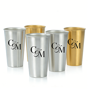 Gobelets en acier inoxydable personnalisés pour bière Gold Beer 500ml, gobelets jetables rouges avec logo pour jeux et boissons, stade 700ml 800ml - Product Image 1