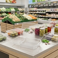 Boîte d'emballage d'herbes en plastique pratique avec couvercle à charnière pour nouilles, sushi, gelée, hamburgers, présentoir de stockage de sucre