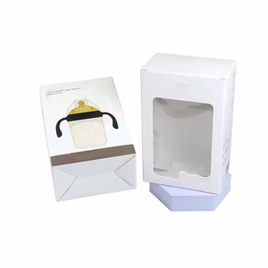Su misura scatola di <span class=keywords><strong>carta</strong></span> bianca arte doppia spina colorata stampa in rilievo per il bambino biberon tazze bicchieri di imballaggio del prodotto - Product Image 3