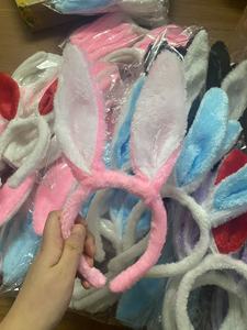 ที่คาดผมหูกระต่ายกระต่ายสัตว์สีดำสีชมพูสีขาวสำหรับเด็กผู้ใหญ่ผู้ชายผู้หญิง - Product Image 5