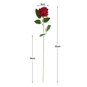 Fleurs artificielles en vase Dongchen Crafts, rose rose à tige unique, décoration d'intérieur, accessoires de mariage, cadeau pour la Saint-Valentin - Product Image 5