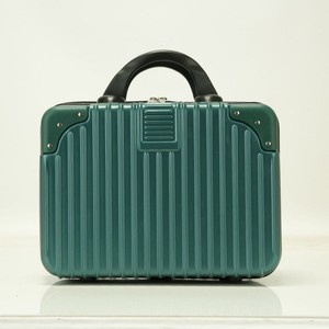 กระเป๋าแต่งหน้าขนาดเล็ก 14 นิ้วกระเป๋าเครื่องสำอางแบบพกพาน้ำหนักเบาพร้อมซิปสีทึบมาการองสีเขียวสำหรับผู้หญิงการจัดเก็บสำหรับการเดินทาง - Product Image 2