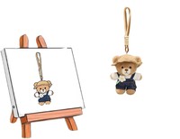 Porte-clés en peluche ours en peluche personnalisé en gros, super doux, moelleux, mignon, petite taille