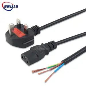 Custom 6FT UK Mains Power Cord 250VAC 13A BS1363 Fused Type G Plug to IEC C13 Connector British C13 Power Cable