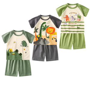 Completo Set Estivo 2025 Nuovo Stile in Puro Cotone per Bambini: Maglietta a Maniche Corte e Pantaloncini con Cartoni Animati, Casual, per Casa, per Bambini e Bambine - Disponibile in Dropshipping - Product Image 4