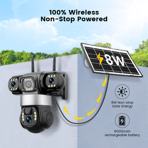 Veezoom 6MP <b>Wifi</b> Solar CCTV PTZ <b>Camera</b> With Long 8000mAh Battery Life Three Lenses Colorful Night Vision for Outdoor <b>Security</b> WS - Product Image 2