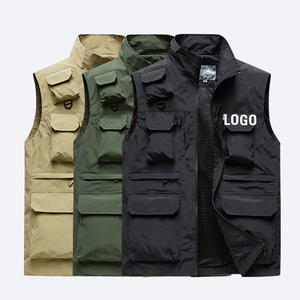 [Primavera y otoño] Hombres 100% Nylon Poliamida Deportes al aire libre Fotografía Cámara Chaqueta táctica Chaleco multibolsillo resistente - Product Image 1
