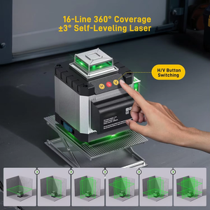 4 डी स्व-समतल 16-लाइन ग्रीन लेजर स्तर बैटरी-संचालित मापने उपकरण - Product Image 2