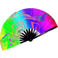 Ventilateur à main en plastique imprimé avec logo de 13 pouces Ventilateurs pliants Kung Fu & Gay Pride Style Feng Shui pour les festivals et les fêtes avec sacs