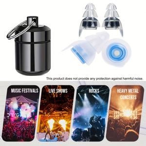 Tapones para los Oídos de Alta Fidelidad con Estuche Metálico, Tecnología de Filtro Avanzada de 24db, Reutilizables, para Músicos, para Conciertos - Product Image 1