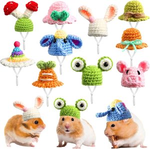 Mini Gorro de Punto Acrílico para Mascotas, Diseño en Espiral de Dibujos Animados, para Hámster, Loro, Lagarto y Serpiente - Product Image 2