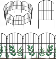 Lot de 10 clôtures de protection pour animaux, 17 po (H) x 10 pi (L), en fil métallique antirouille, facilement assemblable, clôture décorative de jardin pour chiens et lapins
