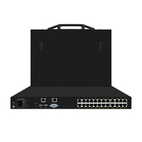 Conmutador KVM Estándar de 1U para Montaje en Rack, A110V-240V/DC 12V, con 4/8/16/24/32 Puertos de Red