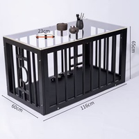 Table basse professionnelle BDSM en forme de cage pour couples, mobilier SM robuste en acier avec plateau en acrylique