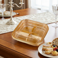 Boîtes à gâteaux jetables avec couvercle transparent anti-buée en PET et fond en plastique kraft pour donuts et desserts à emporter