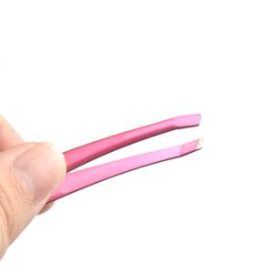 Ustom beauty-Juego de pinzas para pestañas con punta inclinada, herramientas cosméticas de acero inoxidable, pinzas para cejas con volumen - Product Image 2