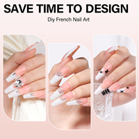 OEM Long Coffin French Full Cover Gel Nail Tips 180pcs/Box 15 Sizes Pre-designed for Finger Nails Wholesale Salon Use