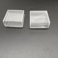 Mini boîte en plastique PS transparente de 50*50*20 MM pour le stockage de broches de badges