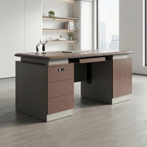 Bureau de personnel de bureau pratique avec surface de travail spacieuse et rangement à tiroirs pour les tâches administratives quotidiennes - Product Image 4
