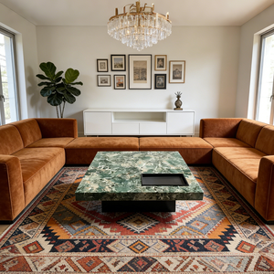 Mesa de Centro Moderna de Mármol Verde, Mesa Rectangular de Piedra Natural de Lujo, Mueble Grande de Estilo Italiano para Sala de Estar - Product Image 2