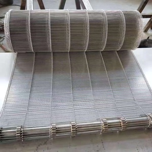 Tùy Chỉnh 90 Độ Đường Cong Cấp Thực Phẩm CE/ISO Chứng Nhận Dây Thép Không Gỉ Dệt Đồng Bằng Dệt Băng Tải Vành Đai Cắt Để Kích Thước Uốn - Product Image 3