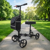 Déambulateur pliable YIDE en acier carbone robuste à 4 roues avec siège rembourré, léger et portable pour adultes en convalescence