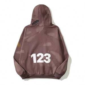 Sweat à capuche de luxe Hip Pop Vintage Acid Washed Graphi Logo personnalisé Design Hoodies Meilleure vente Hip Pop confortable Streetwear - Product Image 3