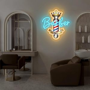 Lumière d'ambiance LED néon pour salon de coiffure, luminaire suspendu intérieur, lumière décorative pour entrée de salon, lumière indicatrice, impression sérigraphique UV, 5V 12V - Product Image 6
