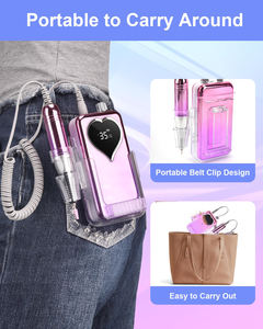 Machine à ongles électrique silencieuse portable et de bureau à brosse en carbone, 35000 tr/min, couleur dégradée en forme de cœur, pour fournisseurs d'articles de manucure - Product Image 4