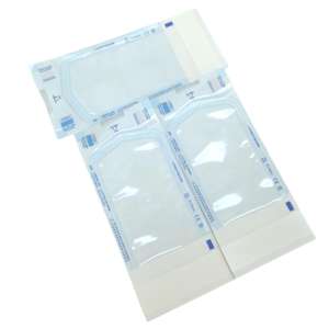 Pochettes dentaires auto-stérilisantes 57x130mm, compatibles autoclave, personnalisables pour pilules et liquides, 200 pochettes par boîte - Product Image 1
