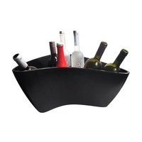 Seau à glace triangulaire à lumière LED 10 L Champagne bière boissons seau refroidisseur en plastique acrylique grand ovale pour bar à bière