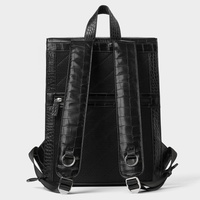 Sac à dos en cuir de crocodile pour hommes, Logo personnalisé noir pour ordinateur portable mode voyage élégant sac à livres sacs à dos pour hommes
