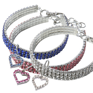 Collar para Mascotas en Forma de Corazón, Collar de Cristal Azul, Blanco, Rosa y Rojo, Joyería Decorativa para Perros y Gatos Pequeños y Medianos - Product Image 2
