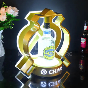 MingXin Diamond Shape Chiv Bottle Presenter Gold Finish Bottle Display - Product Image 2