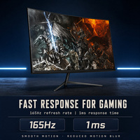 PC de jeu sans bords 1800R écran incurvé 24 pouces 1080p 144Hz moniteur d'ordinateur de jeu incurvé 1ms