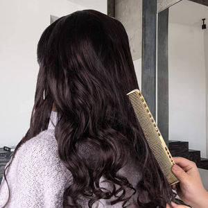 Pettine in alluminio per capelli da barbiere in metallo pettine per denti fini e larghi - Product Image 4