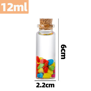 Bottiglie di Vetro Piccole di Alta Qualità con Tappi in Sughero - Fiale Trasparenti Sigillate <span class=keywords><strong>per</strong></span> Medicina, Polvere, Provette, Barattoli - Product Image 6