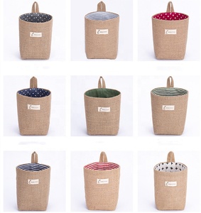 Cotton Linen Có Thể Gập Lại Tổ Chức Trang Trí Túi Nhỏ Đay Treo Lưu Trữ Giỏ Túi Để Tổ Chức - Product Image 5