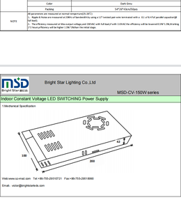 Alimentation électrique CE SAA MSD 150W <span class=keywords><strong>LED</strong></span> Driver AC <span class=keywords><strong>230V</strong></span> vers DC 24V 6.25A 50/60Hz - Product Image 3